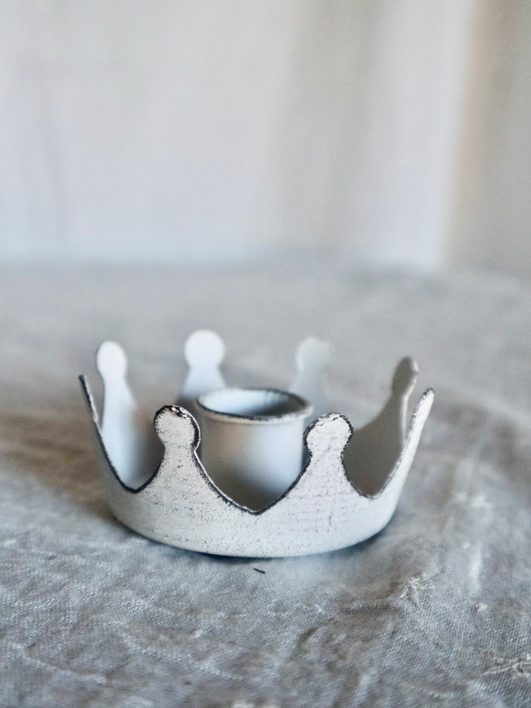 Bougeoir à couronne(blanc)