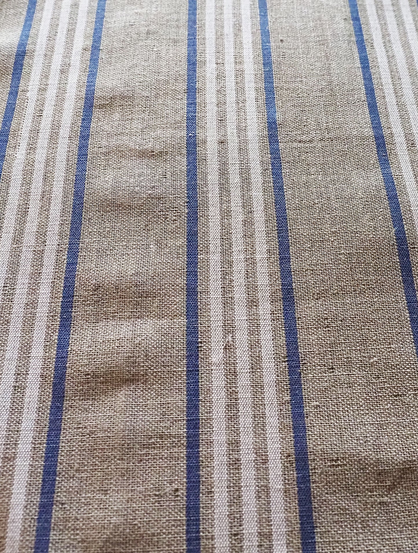 Tissu rayé bleu x blanc (2m)