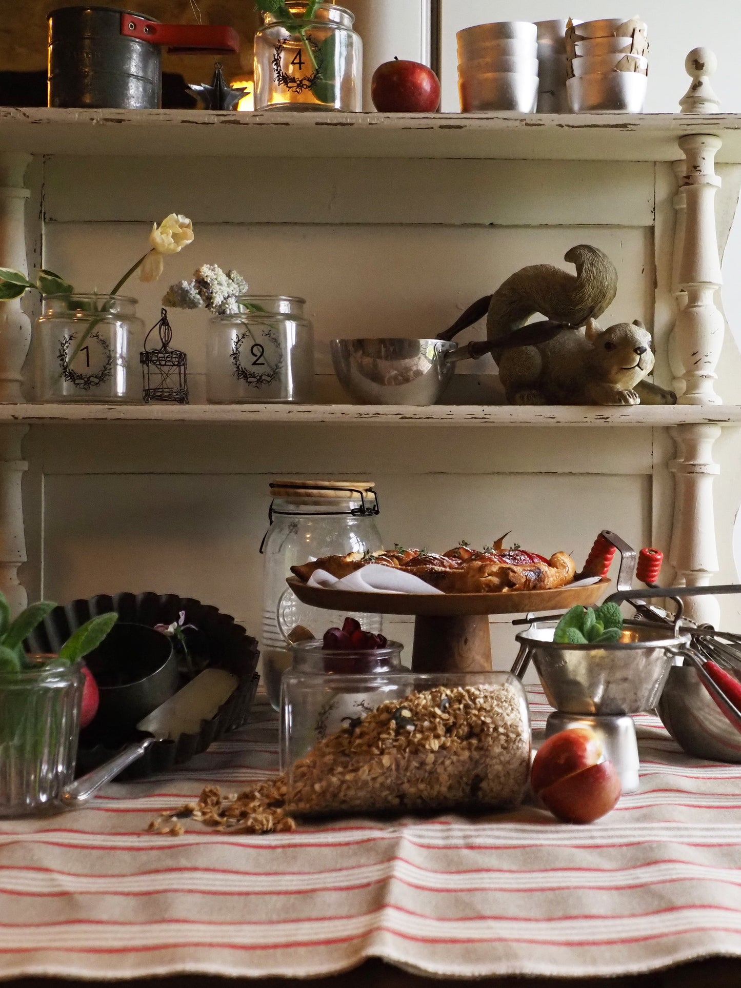 Tissu rayé rouge x blanc (2m)