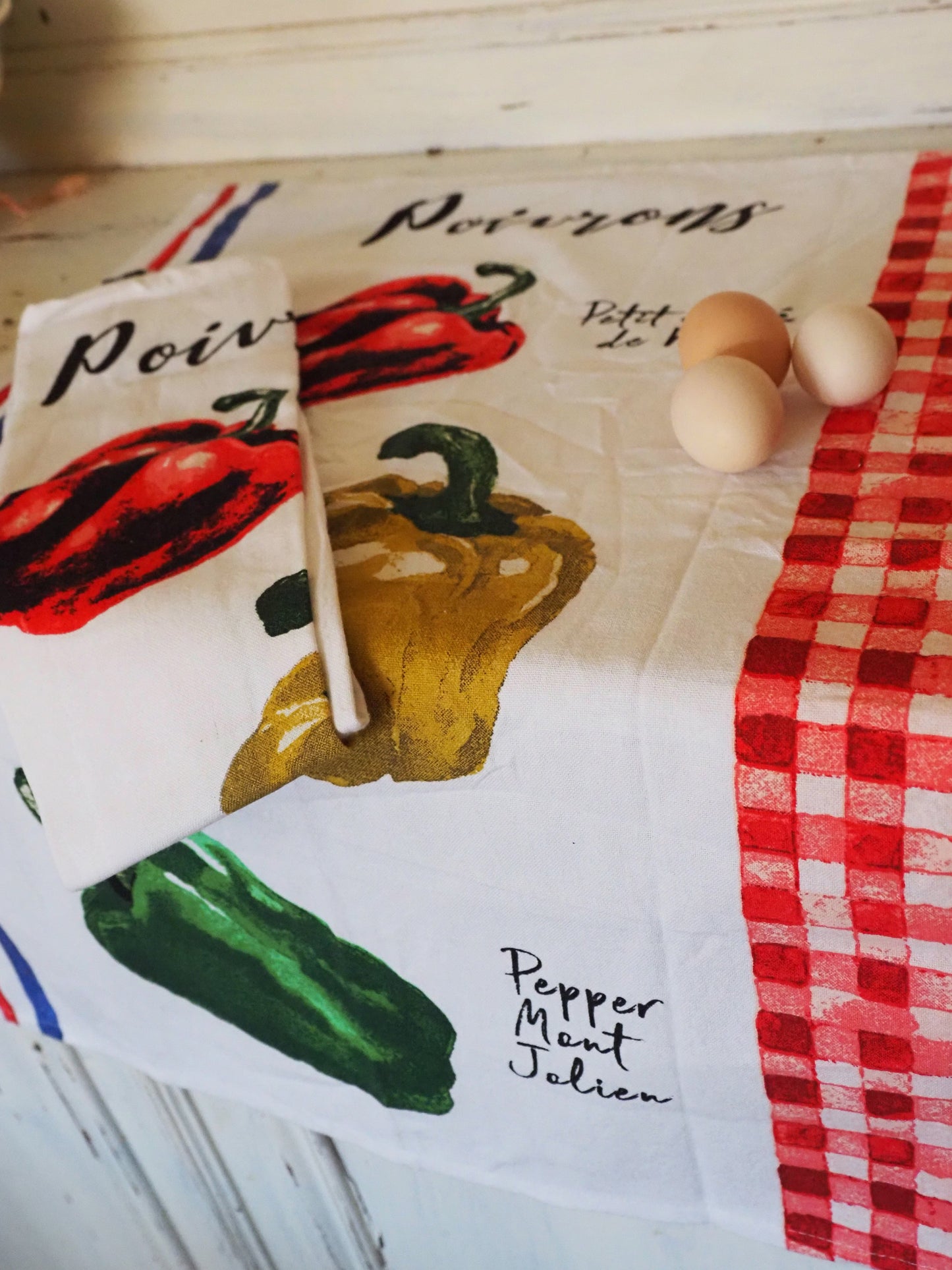 Serviettes et torchons à vaisselle(poivron vert)