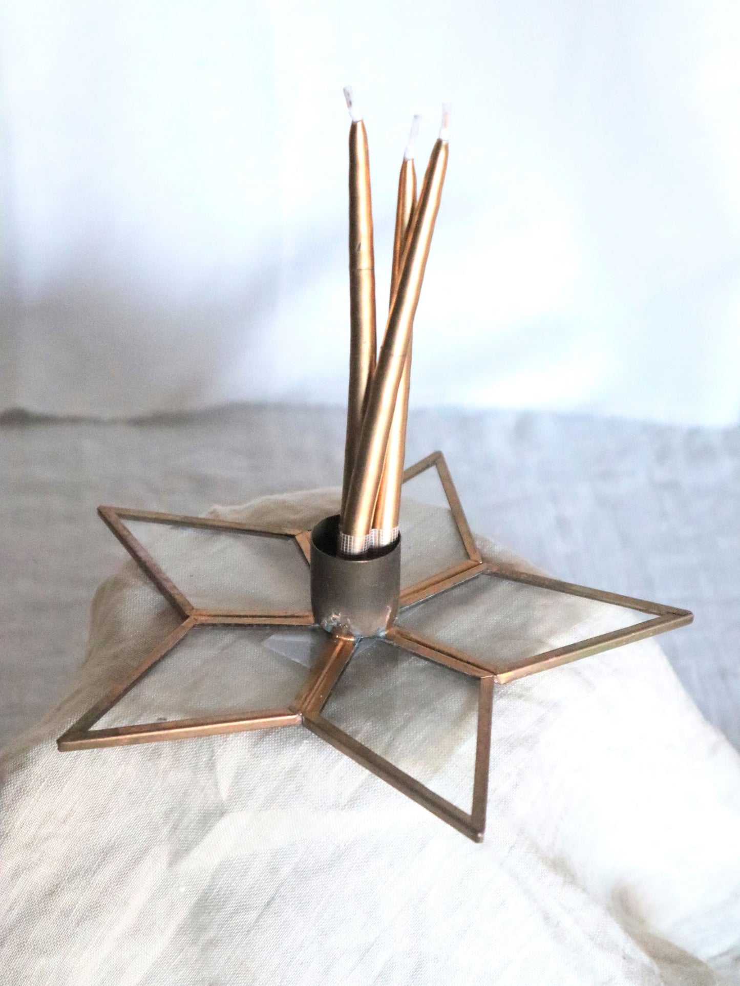 Bougeoir en forme d'étoile or