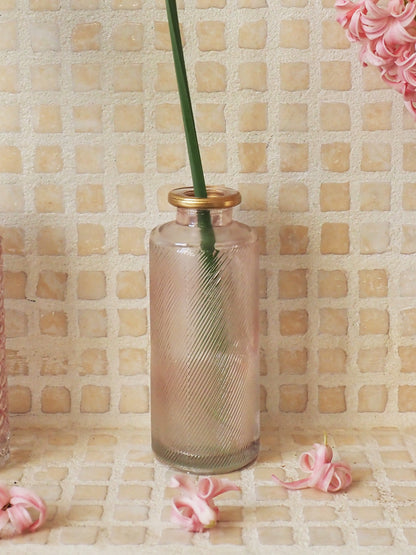 Vase de fleur ligne diagonale rose